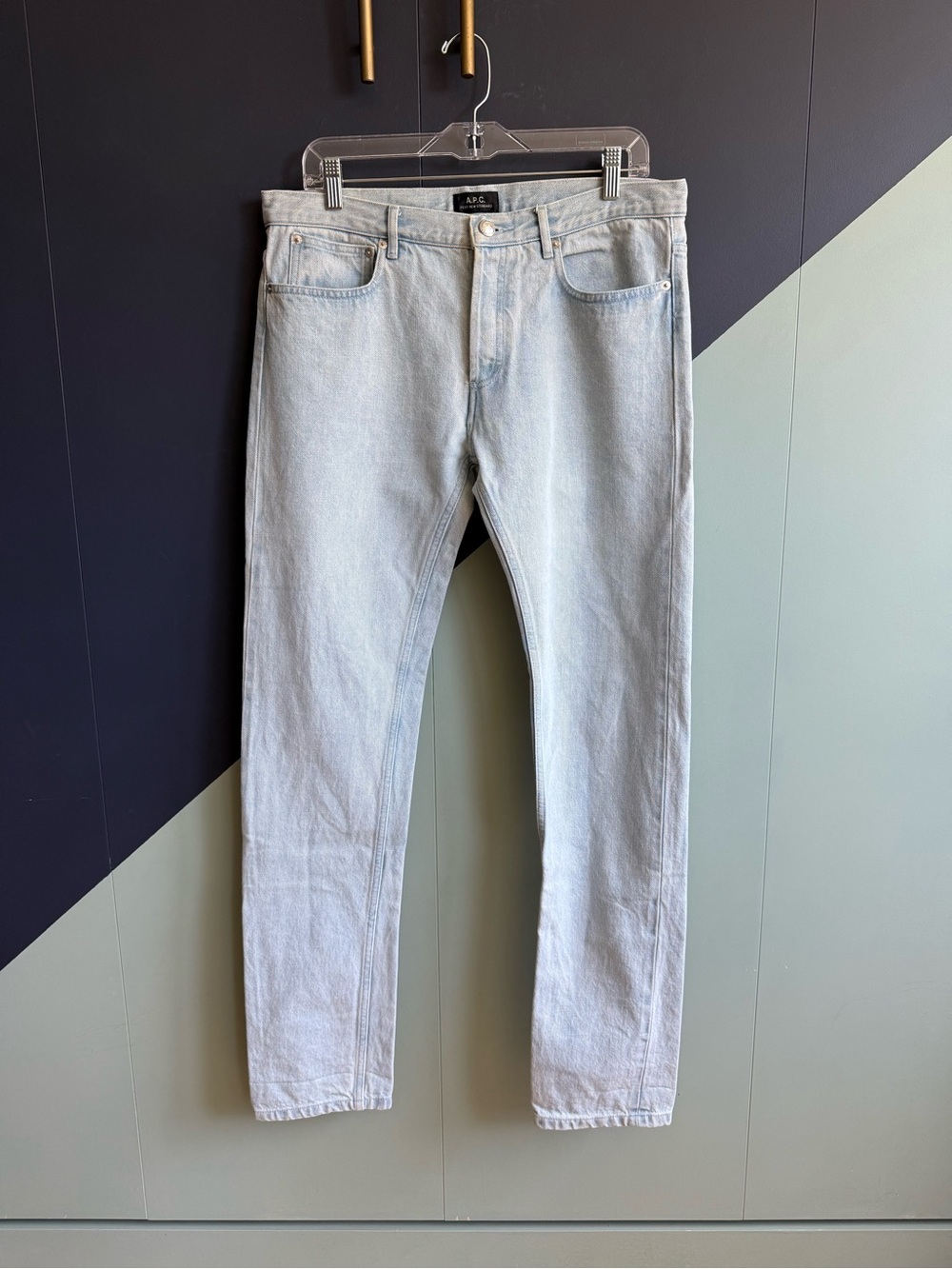 APC Petit New Standard Jeans, 100% Cotton, Light Wash, Size 32 x 32, EUC